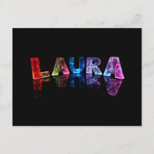 Der Name Laura in 3D-Leuchten (Foto) Postkarte