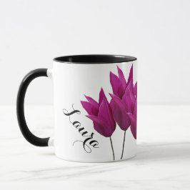 Der Name Laura ist hübsch pink tulips floral Tasse