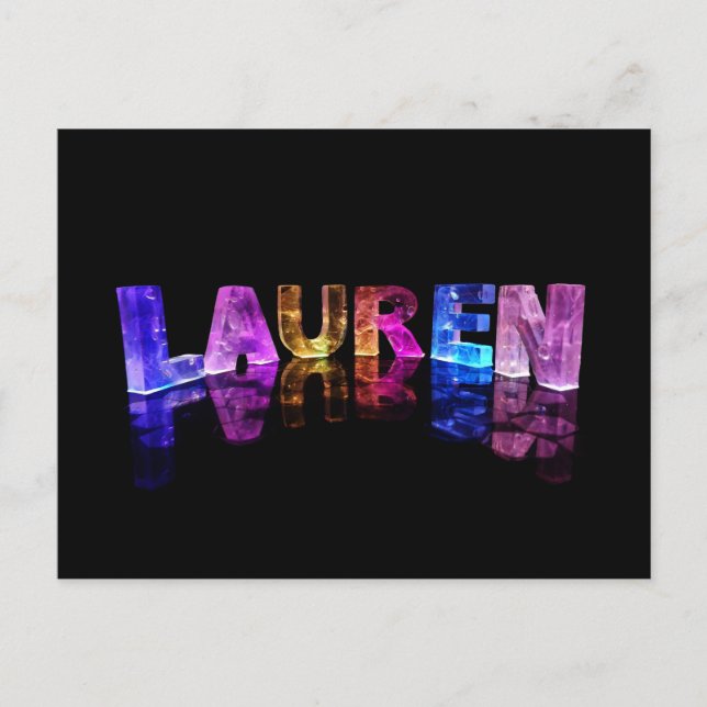 Der Name Lauren in 3D-Leuchten (Foto) Postkarte (Vorderseite)