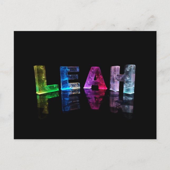 Der Name Leah in 3D-Leuchten (Foto) Postkarte (Vorderseite)