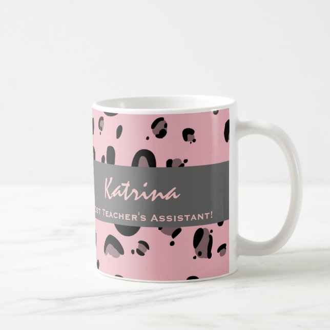 Der Name-Leopard-Druck des besten Lehrers Kaffeetasse (Rechts)