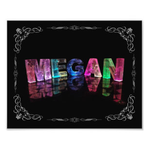 Der Name Megan in 3D-Leuchten (Foto) Fotodruck