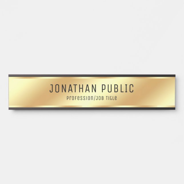 Der Name Modern Imitats Gold Trendy Long Türschild (Vorderseite )
