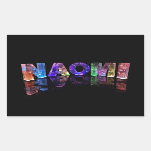 Der Name Naomi in 3D-Leuchten (Foto) Rechteckiger Aufkleber