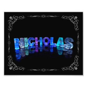 Der Name Nikolaus - Name in Lights (Foto) Fotodruck