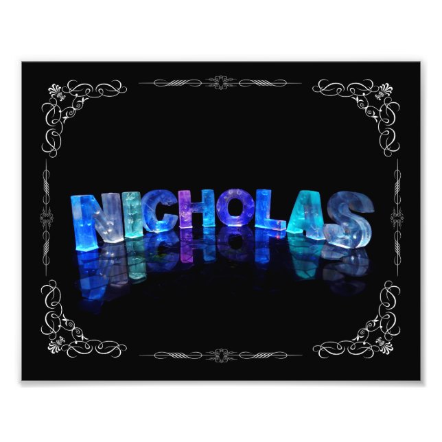 Der Name Nikolaus - Name in Lights (Foto) Fotodruck (Vorne)