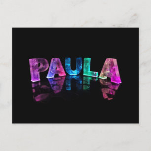 Der Name Paula in 3D-Leuchten (Foto) Postkarte