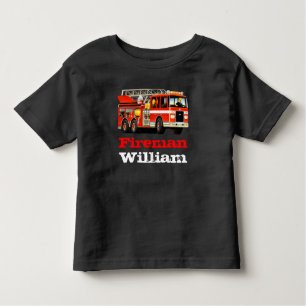 Der Name-rotes Feuer-LKW des Kindes Kleinkind T-shirt