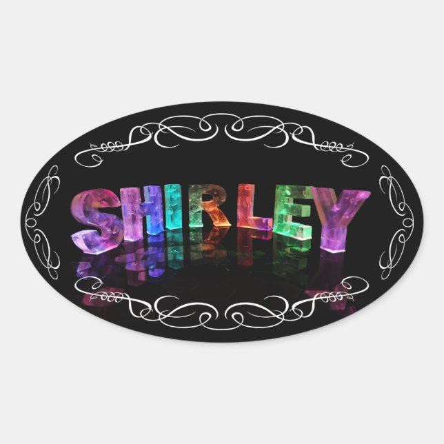 Der Name Shirley - Name in Lights (Foto) Ovaler Aufkleber (Vorderseite)