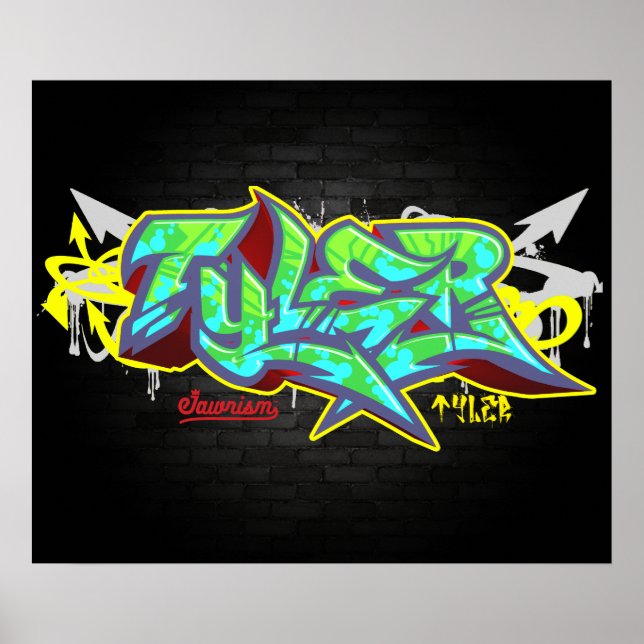 Der Name Tyler in Graffiti Poster (Vorne)