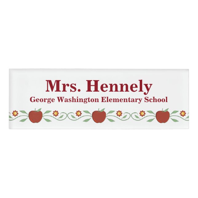 Der Name-Umbau des Apple-Girlanden-Lehrers Namenschild (Vorderseite)
