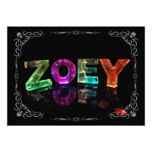 Der Name Zoey - Name in Lights (Foto) Fotodruck