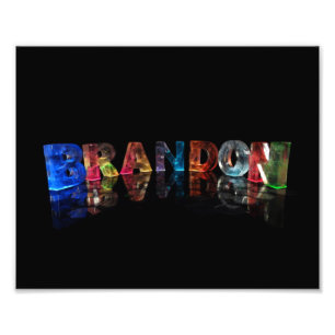 Der NamensBrandon in den Lichtern 3D Fotodruck