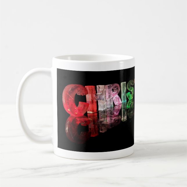 Der Namenschristopher in den Lichtern 3D Tasse (Links)