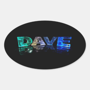 Der Namensdave in 3D beleuchtet (Fotografie) Ovaler Aufkleber