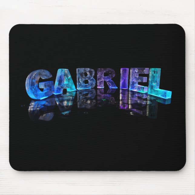 Der Namensgabriel in 3D beleuchtet (Fotografie) Mousepad (Vorne)