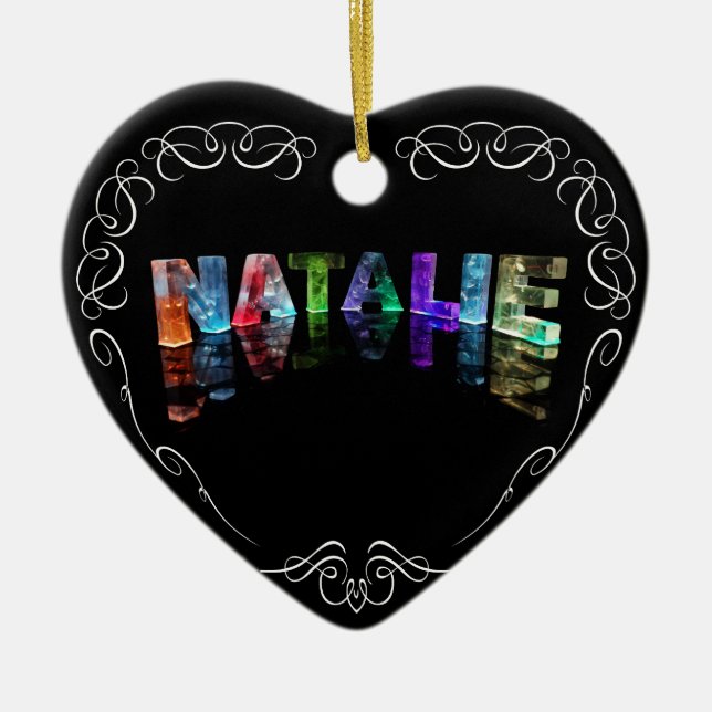 Der NamensNatalie - Name in den Lichtern Keramikornament (Vorne)