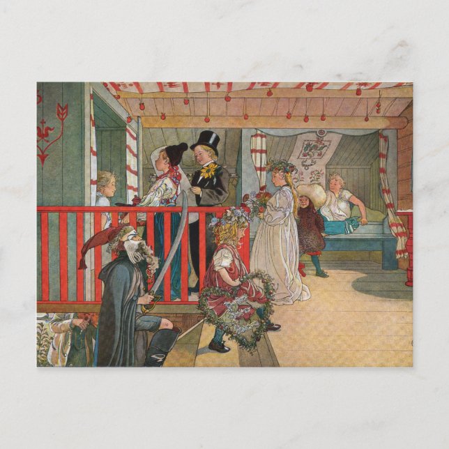 Der Namenstag von Carl Larsson Postkarte (Vorderseite)