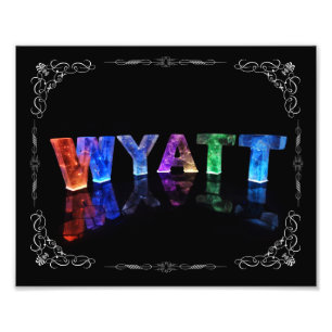 Der NamensWyatt - Name in den Lichtern Fotodruck