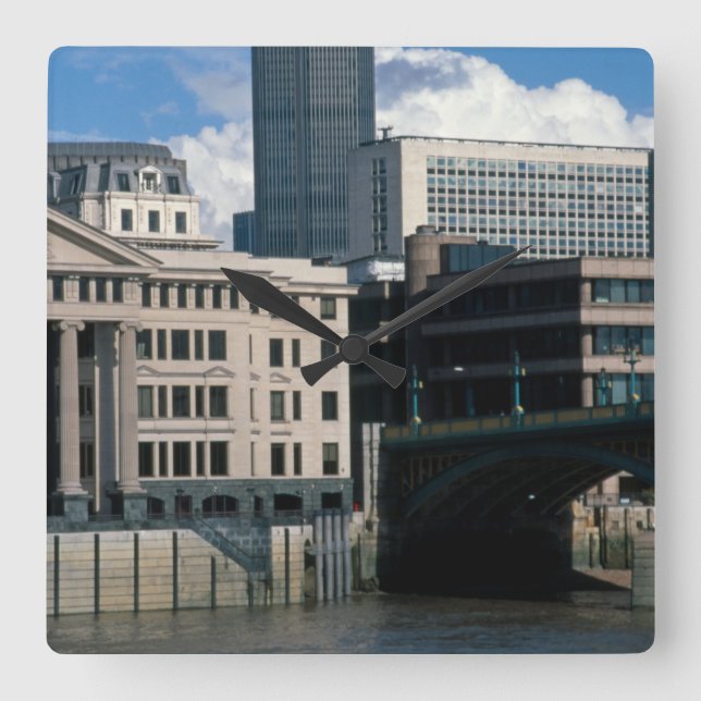 Der Nat West Tower 42 The City of London Quadratische Wanduhr (Vorderseite)