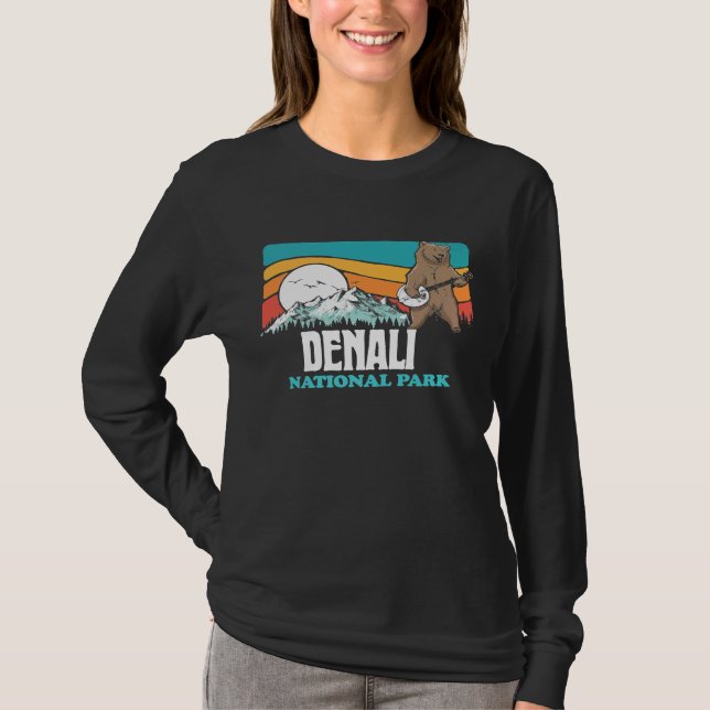 Der Nationalpark Denali Alaska Berge Banjo Bear T-Shirt (Vorderseite)