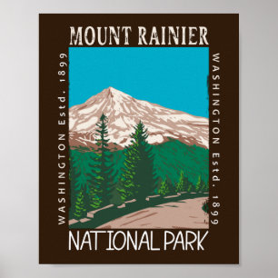 Der Nationalpark Rainier Vintag erschüttert Poster