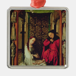 Der Nativity, links Flügel eines Triptychons, Silbernes Ornament
