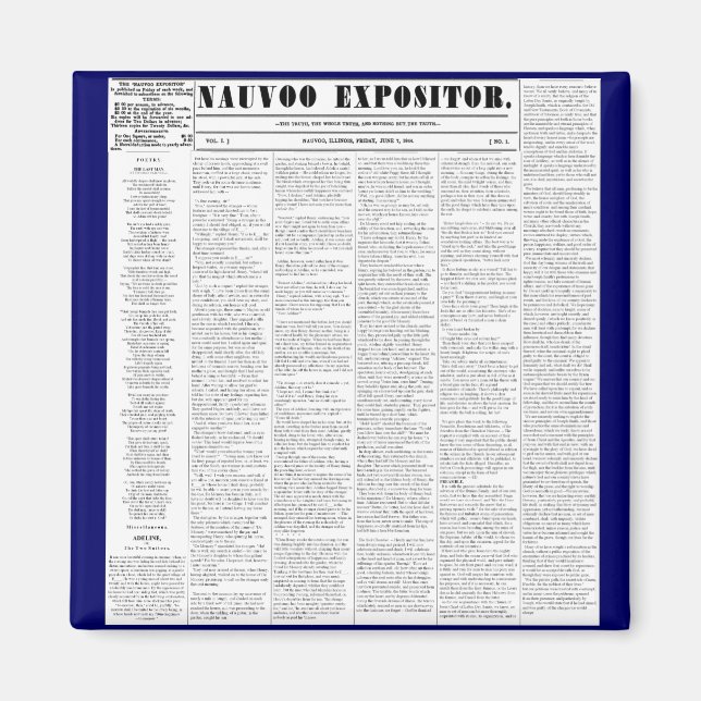 Der Nauvoo-Expositor Magnet (Vorne)