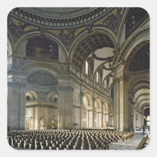 Der Nave von St Paul Kathedrale (Foto) Quadratischer Aufkleber