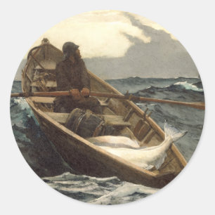Der Nebelwarnung von Winslow Homer Runder Aufkleber