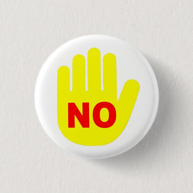 Der "NEIN" Handknopf Button (Vorderseite)