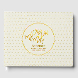 Der neue Herr und Frau (Name, Datum) Wedding Gold  Gästebuch