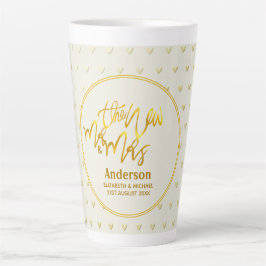 Der neue Herr und Frau (Name, Datum) Wedding Gold  Milchtasse