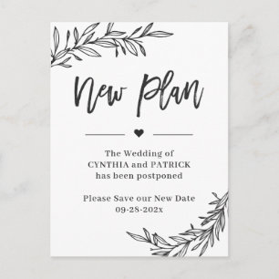 Der neue Hochzeitsplan Rette das neue Datum versch Postkarte