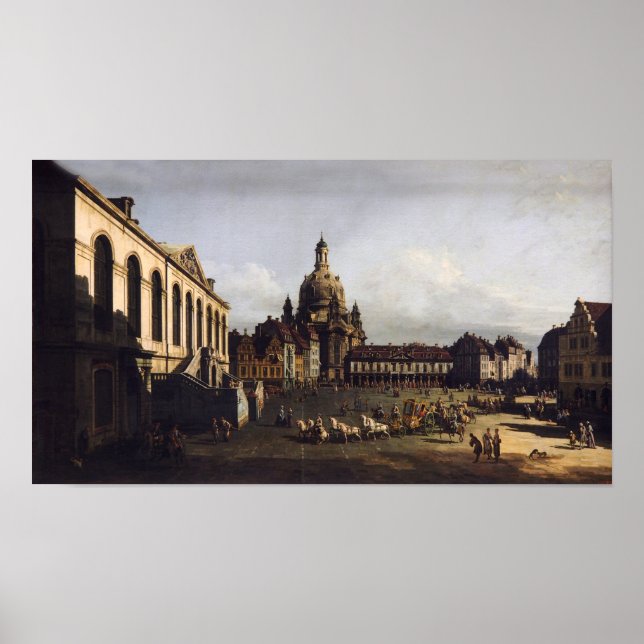 Der neue Markt in Dresden - Canaletto - Bellotto Poster (Vorne)