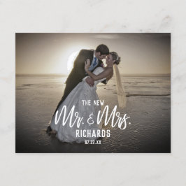 Der neue Mr. & Mrs. Wedding Foto Ankündigung