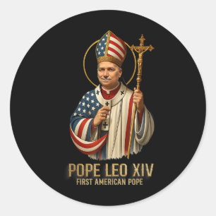 Der neue Papst Leo Xiv Erster amerikanischer Papst Runder Aufkleber