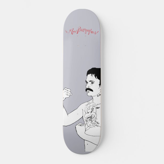Der neue Pornograf-Grau-Boxer Skateboard (Vorderseite)