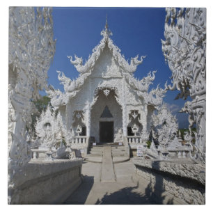 Der neue weiße Tempel von Wat Rong Khun in Fliese