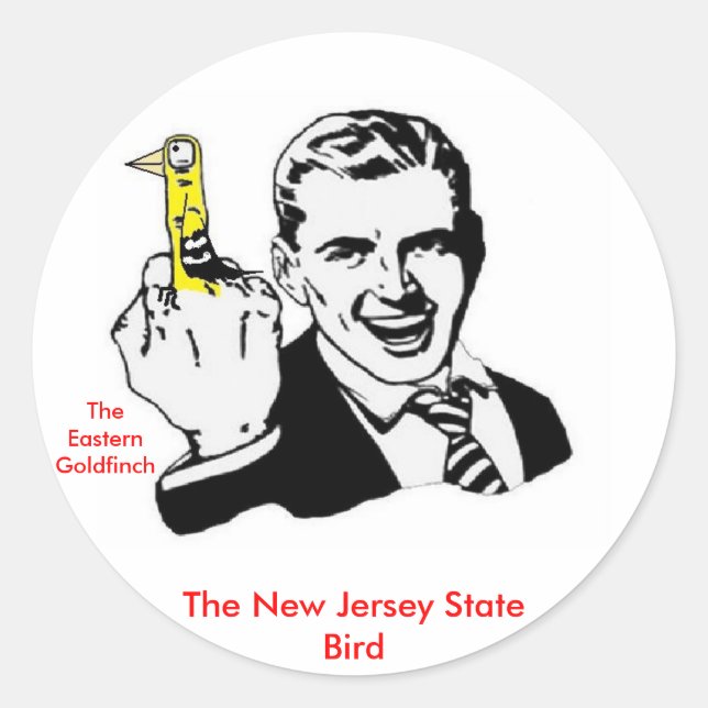 Der New Jersey Staat Bird Runder Aufkleber (Vorderseite)