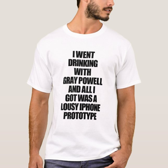 Der nicht offizielle graue Powell iPhone T - Shirt (Vorderseite)