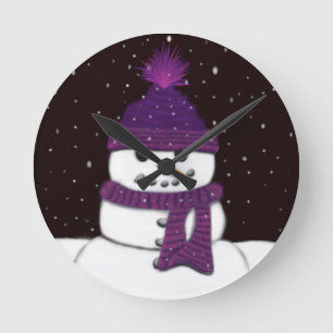 Der Niedliche arsenlose Schneemann Runde Wanduhr