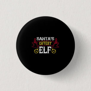 Der Niedliche Elf des Weihnachtsmannes Button