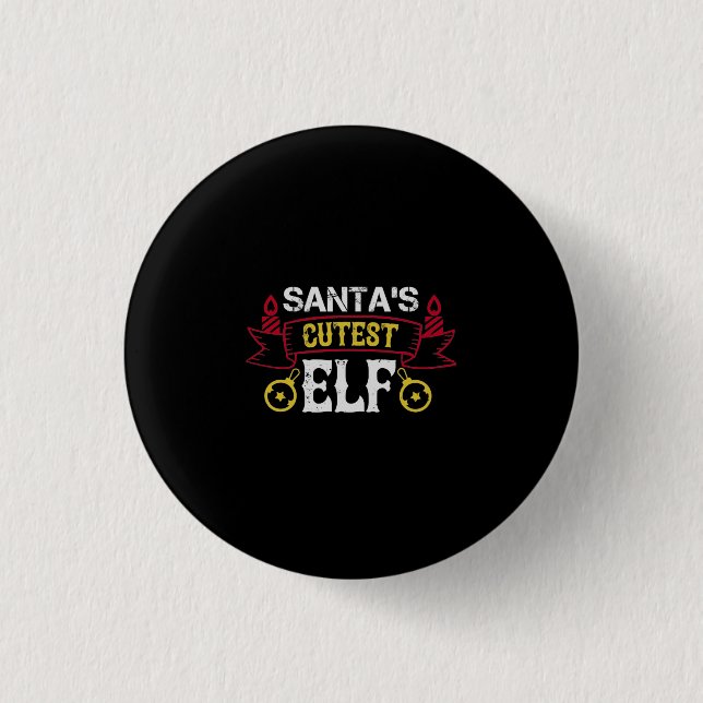 Der Niedliche Elf des Weihnachtsmannes Button (Vorderseite)