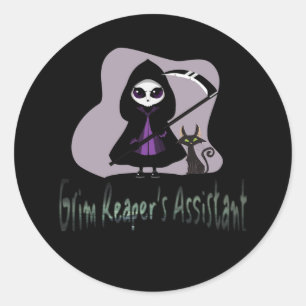 Der niedliche grimmige Sensenmann des Grim Sensenm Runder Aufkleber
