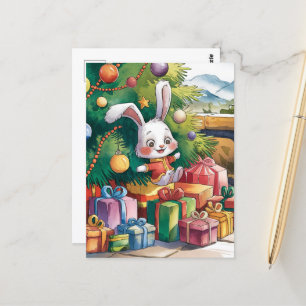Der Niedliche kleine Weihnachtsbunny Postkarte
