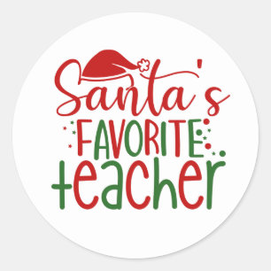 Der niedliche Lehrer des Weihnachtsmeisters, rot g Runder Aufkleber