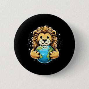 Der Niedliche Löwentag des Sonnentags - Löwenliebh Button