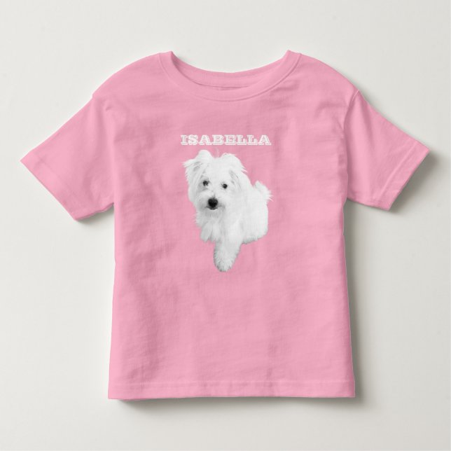 Der Niedliche maltesische Welpenhund Kleinkind T-shirt (Vorderseite)