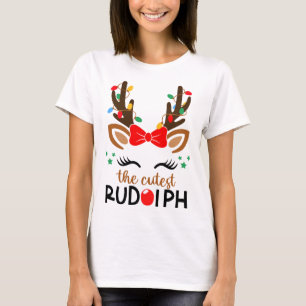 Der Niedliche Rudolph Reindeer Weihnachten Pajama T-Shirt